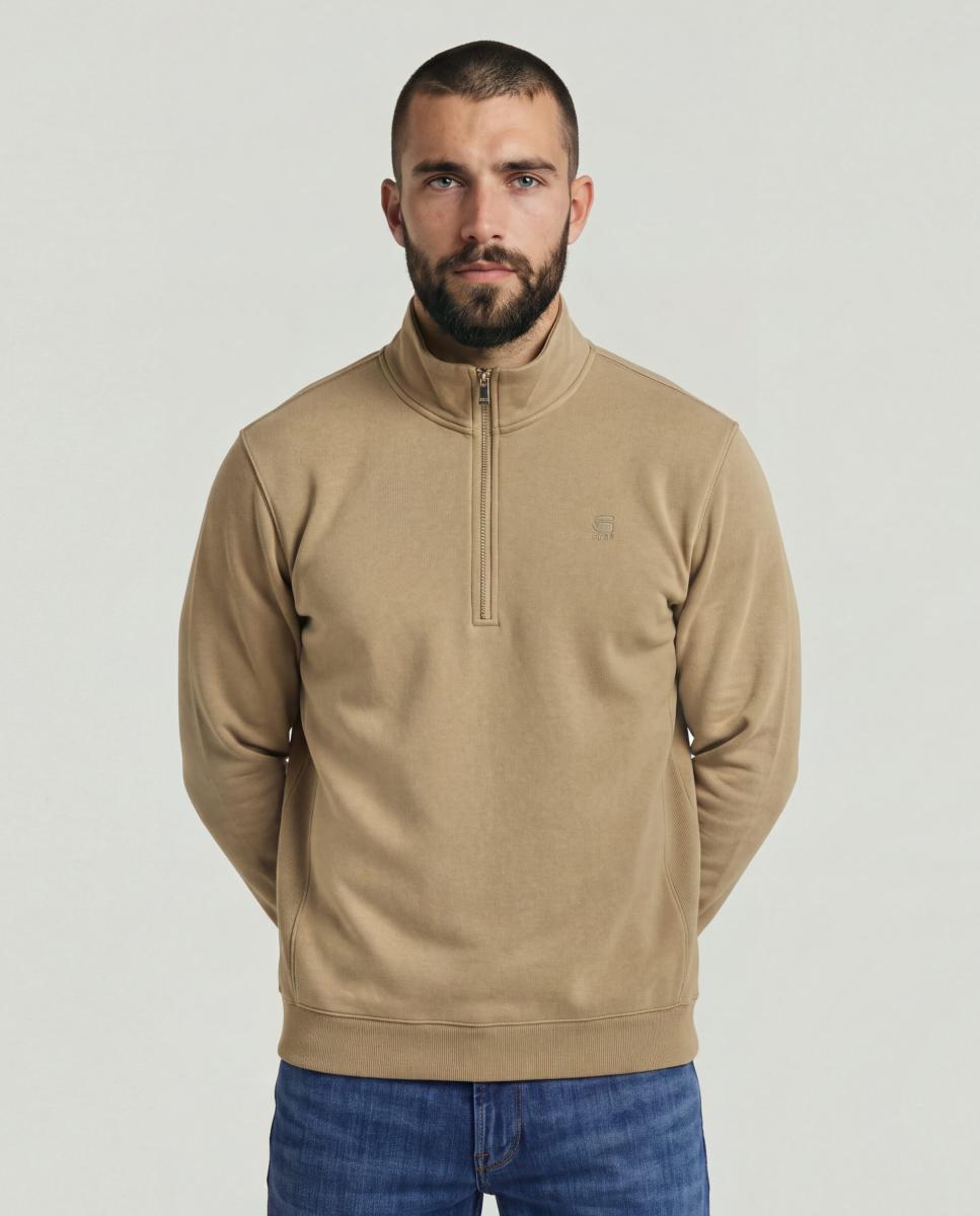 Imagen 0 de Sudadera Premium Core Half Zip de hombre Beige