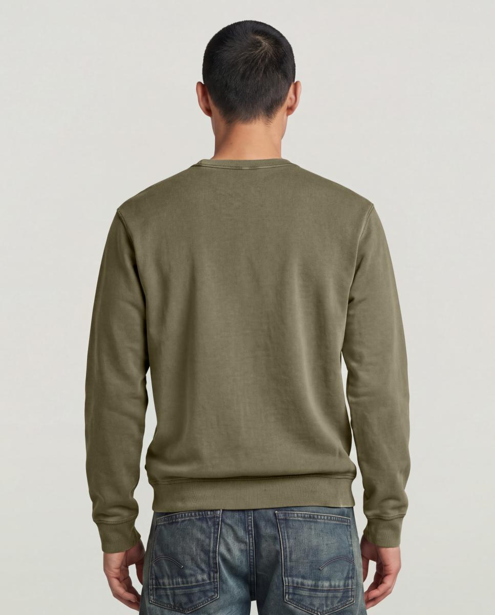 Sudadera de hombre con cuello redondo y efecto lavado - G-Star - Marrón Marrón-2