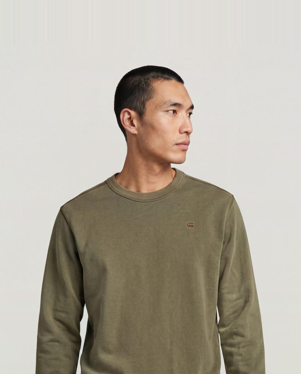 Sudadera de hombre con cuello redondo y efecto lavado - G-Star - Marrón Marrón-3
