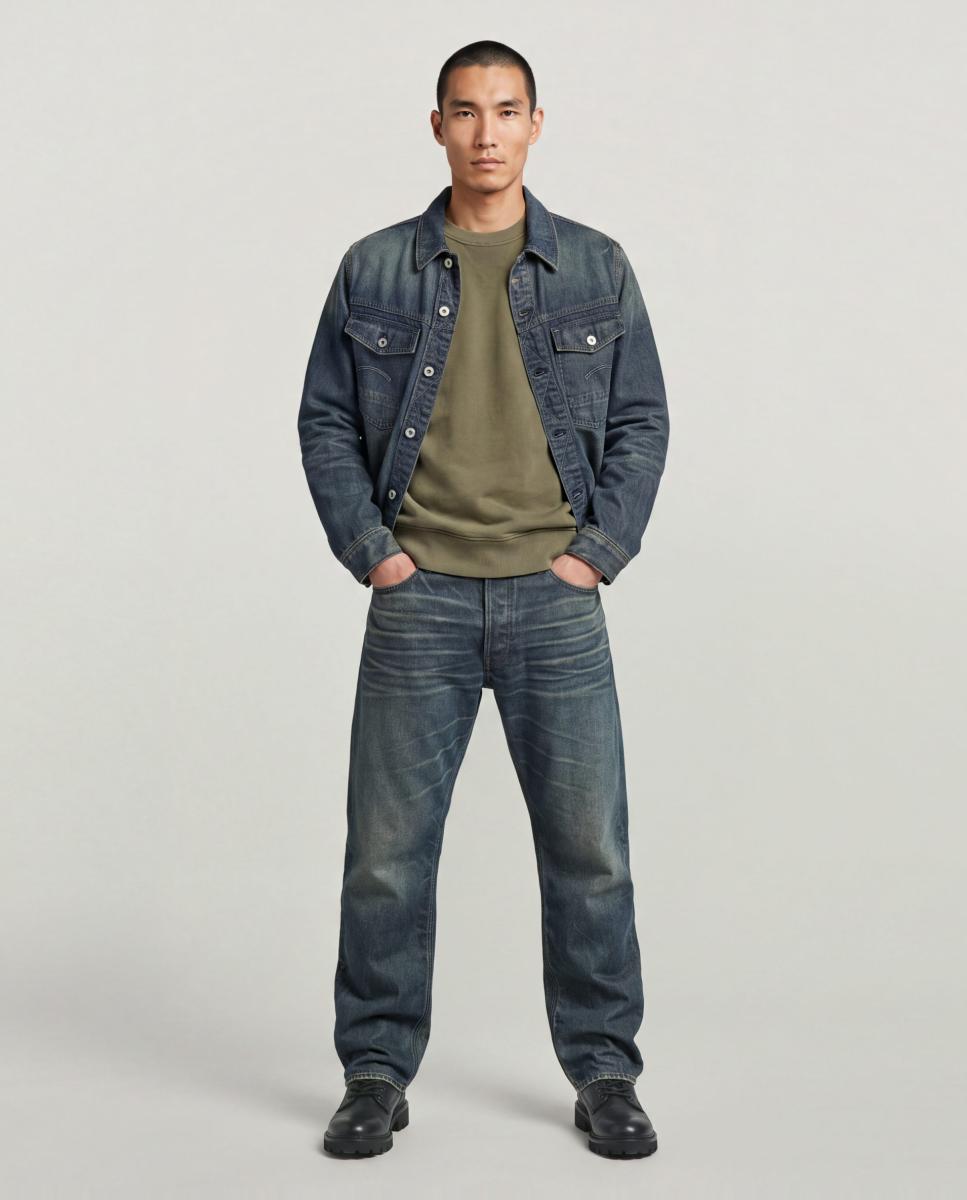Sudadera de hombre con cuello redondo y efecto lavado - G-Star - Marrón Marrón-6