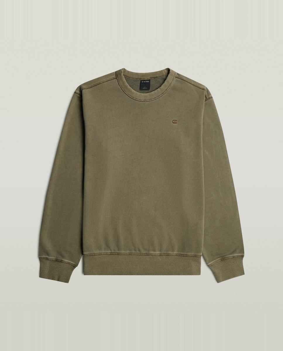 Sudadera de hombre con cuello redondo y efecto lavado - G-Star - Marrón Marrón-4