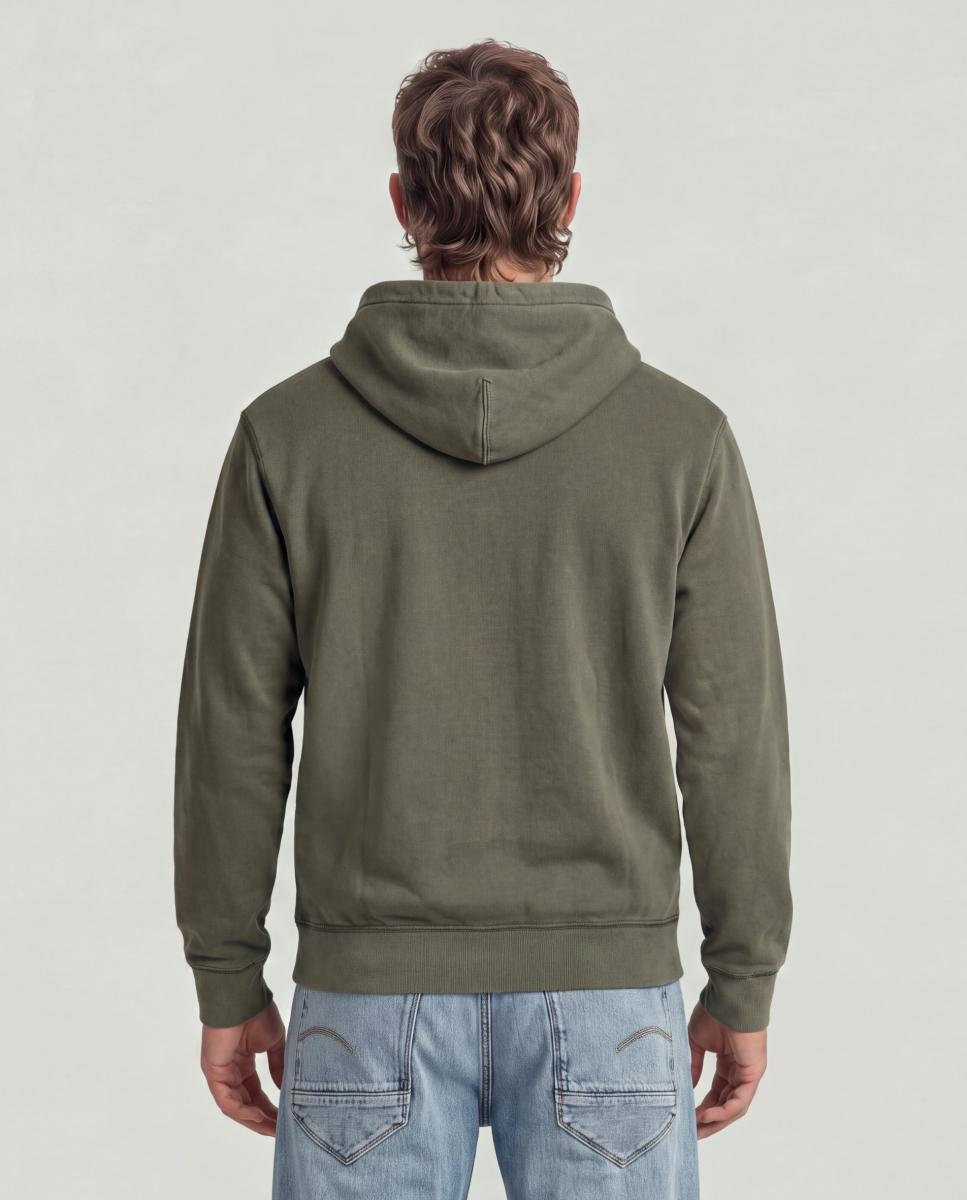 Sudadera de hombre con capucha y efecto lavado - G-Star - Marrón Marrón-2