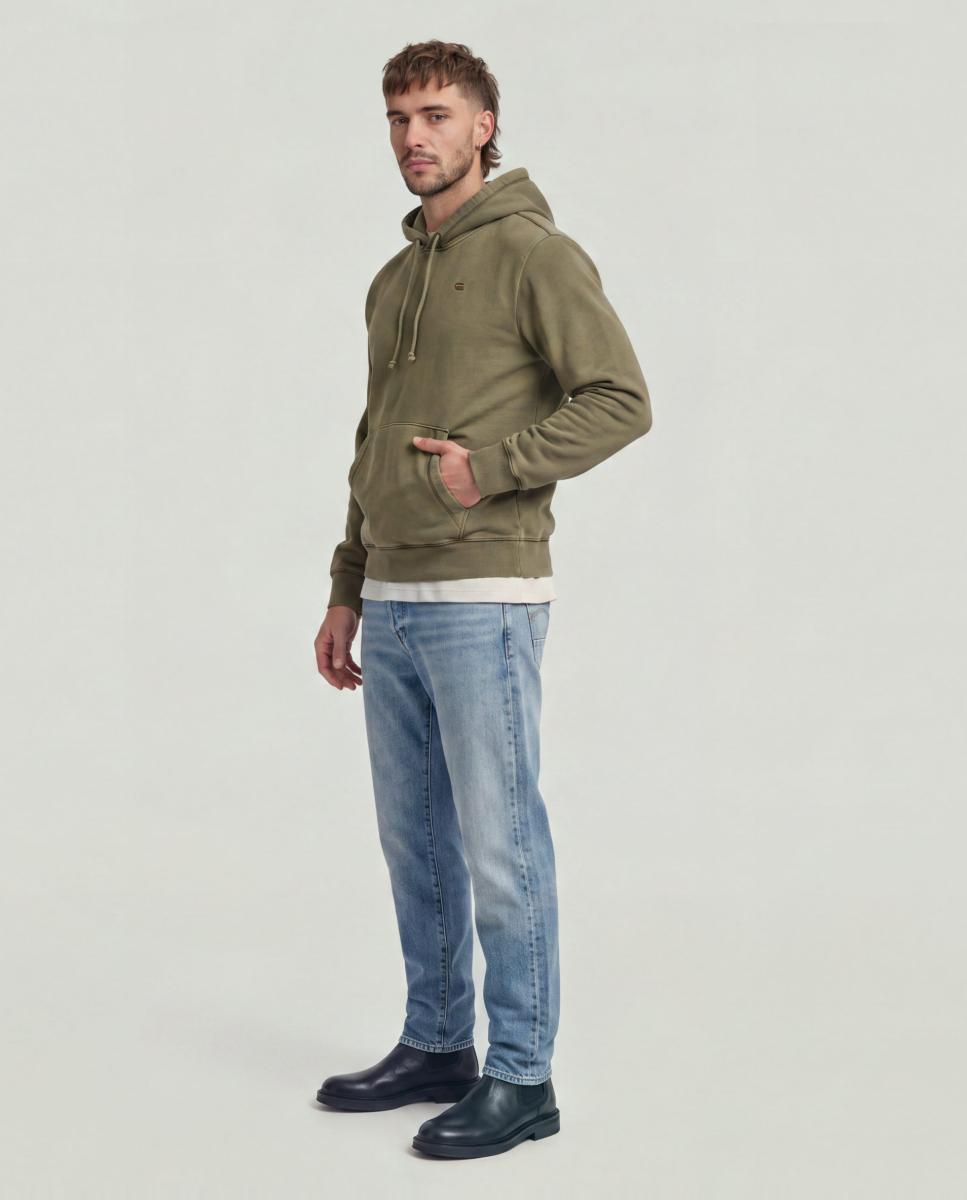 Sudadera de hombre con capucha y efecto lavado - G-Star - Marrón Marrón-6