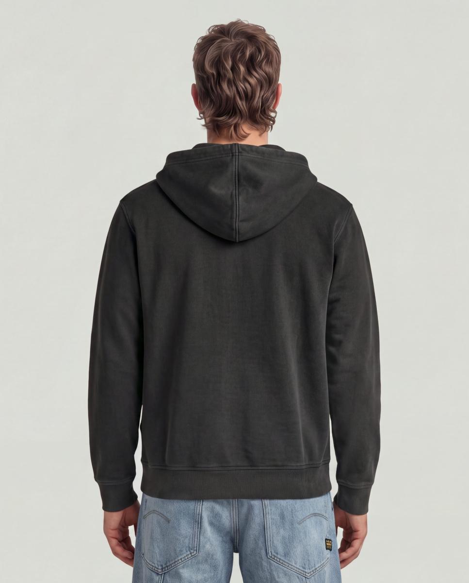 Sudadera de hombre con capucha y cremallera - G-Star - Negro Negro-2