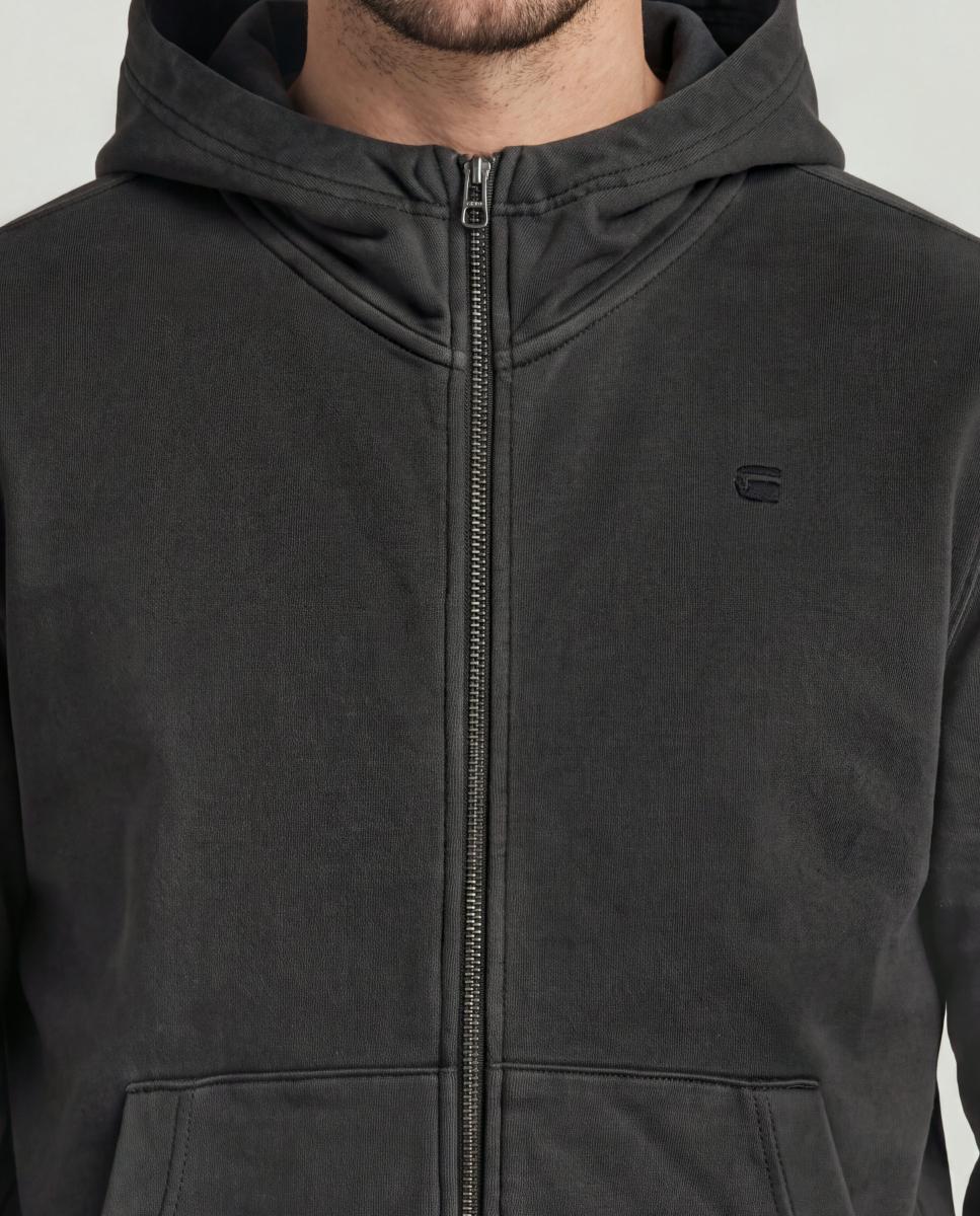 Sudadera de hombre con capucha y cremallera - G-Star - Negro Negro-3