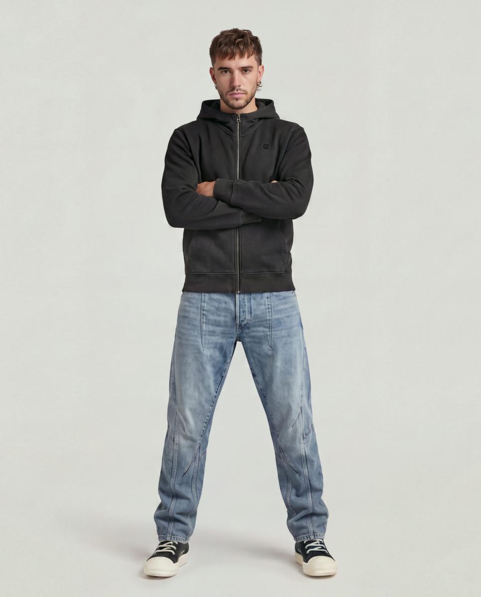 Sudadera de hombre con capucha y cremallera - G-Star - Negro Negro-5