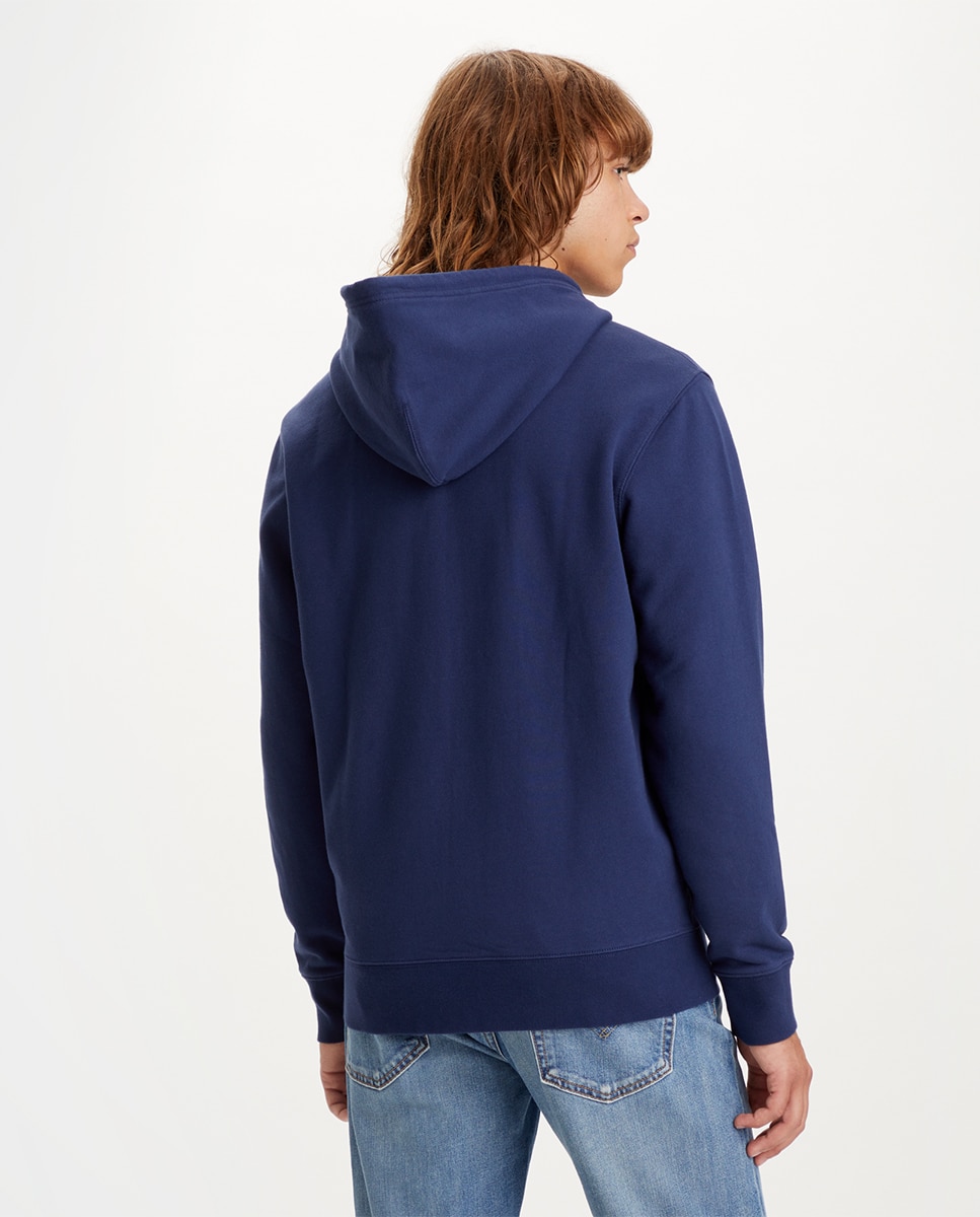 Sweatshirt com Capuz e Fecho de Correr - Azul Azul-marinho-2