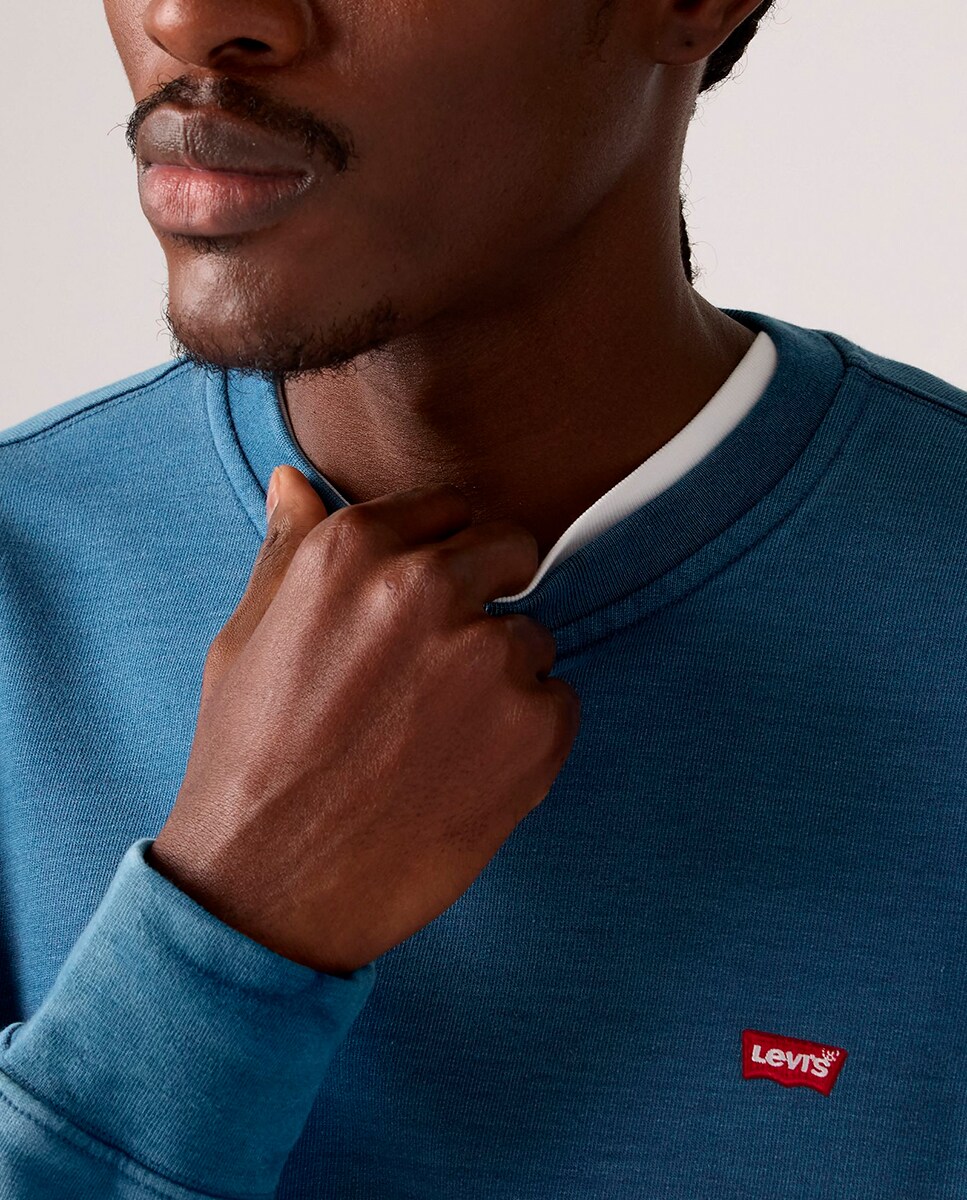 Sweatshirt com decote redondo Azul-3