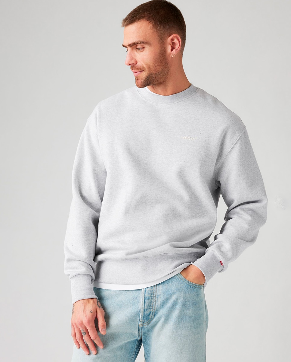 Sweatshirt com decote redondo Cinzento-claro-4