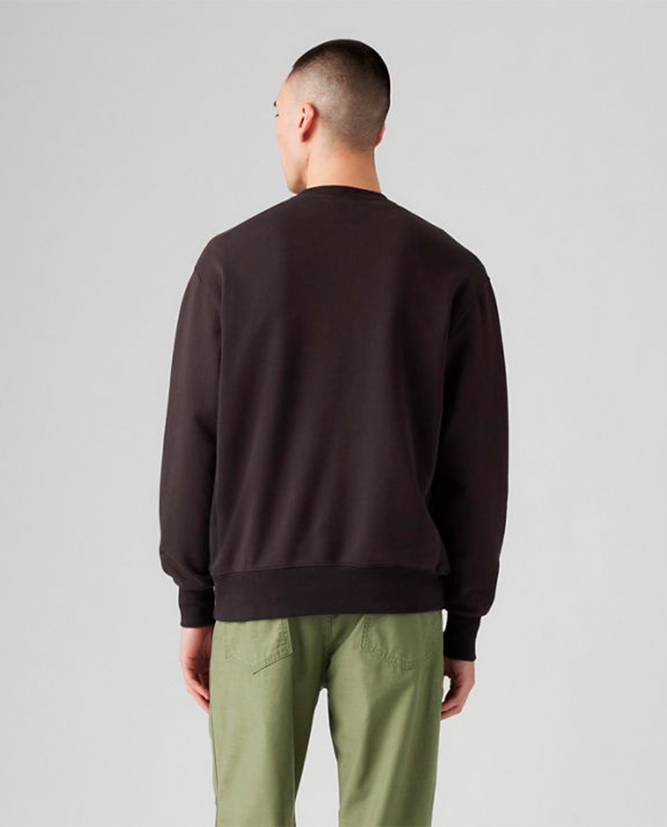 Sweatshirt com Decote Redondo e em Algodão Preto-2