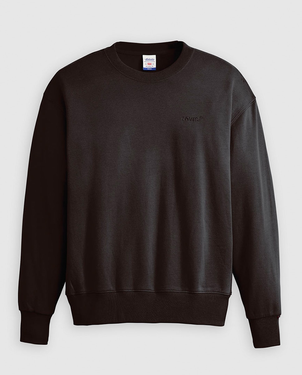 Sweatshirt com Decote Redondo e em Algodão Preto-3