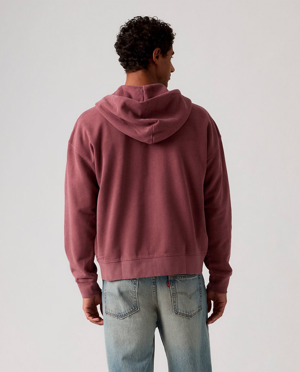 Sweatshirt com Capuz e Fecho de Correr Salmão-2