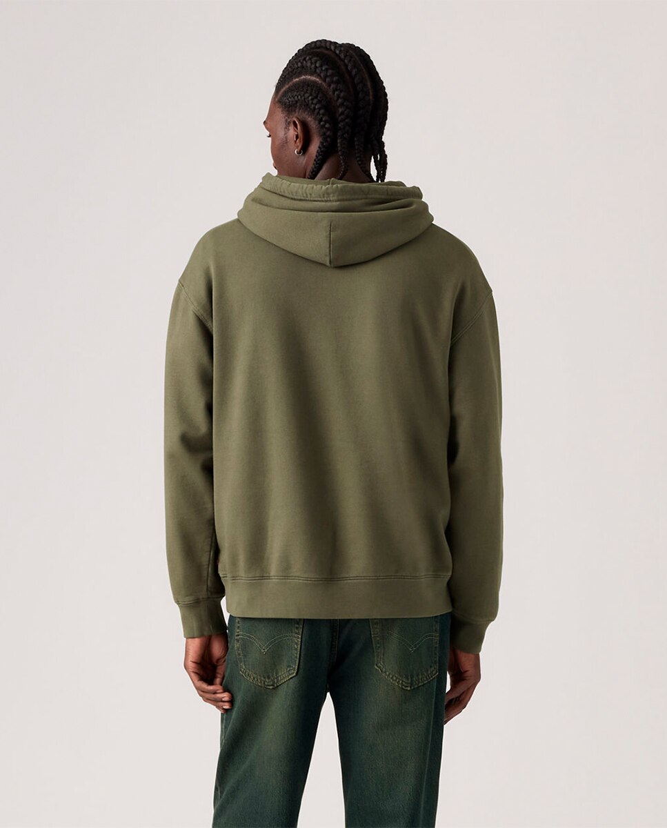 Sweatshirt de homem com capuz Verde-escuro-2
