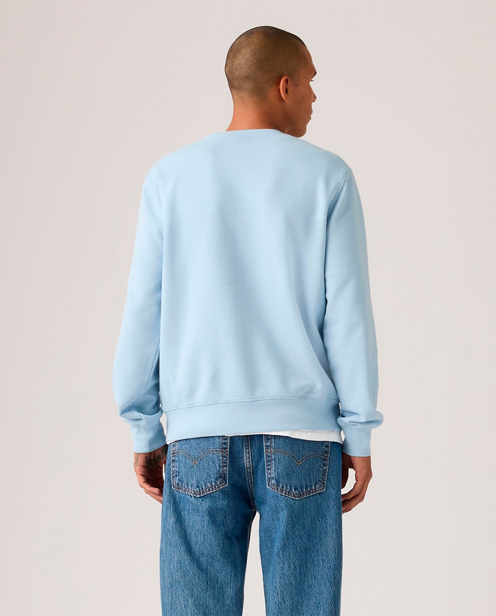Sweatshirt com Decote Redondo e em Algodão Azul-claro-2