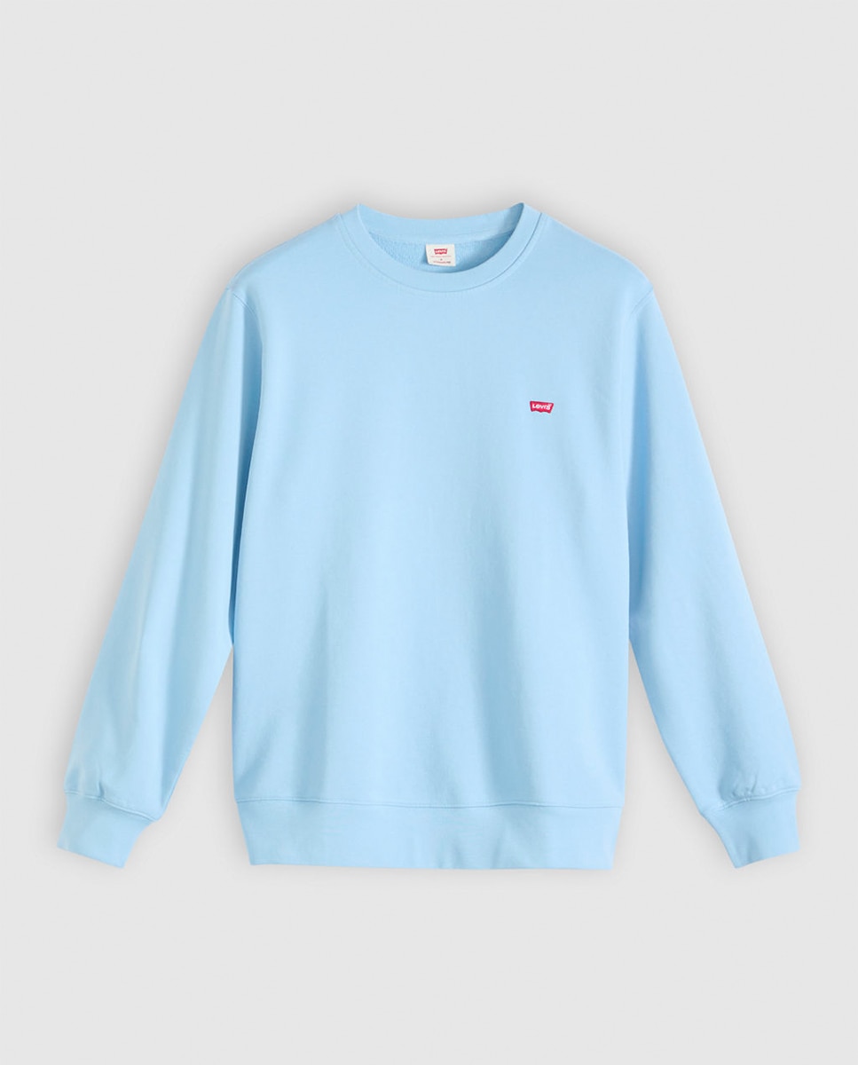 Sweatshirt com Decote Redondo e em Algodão Azul-claro-3