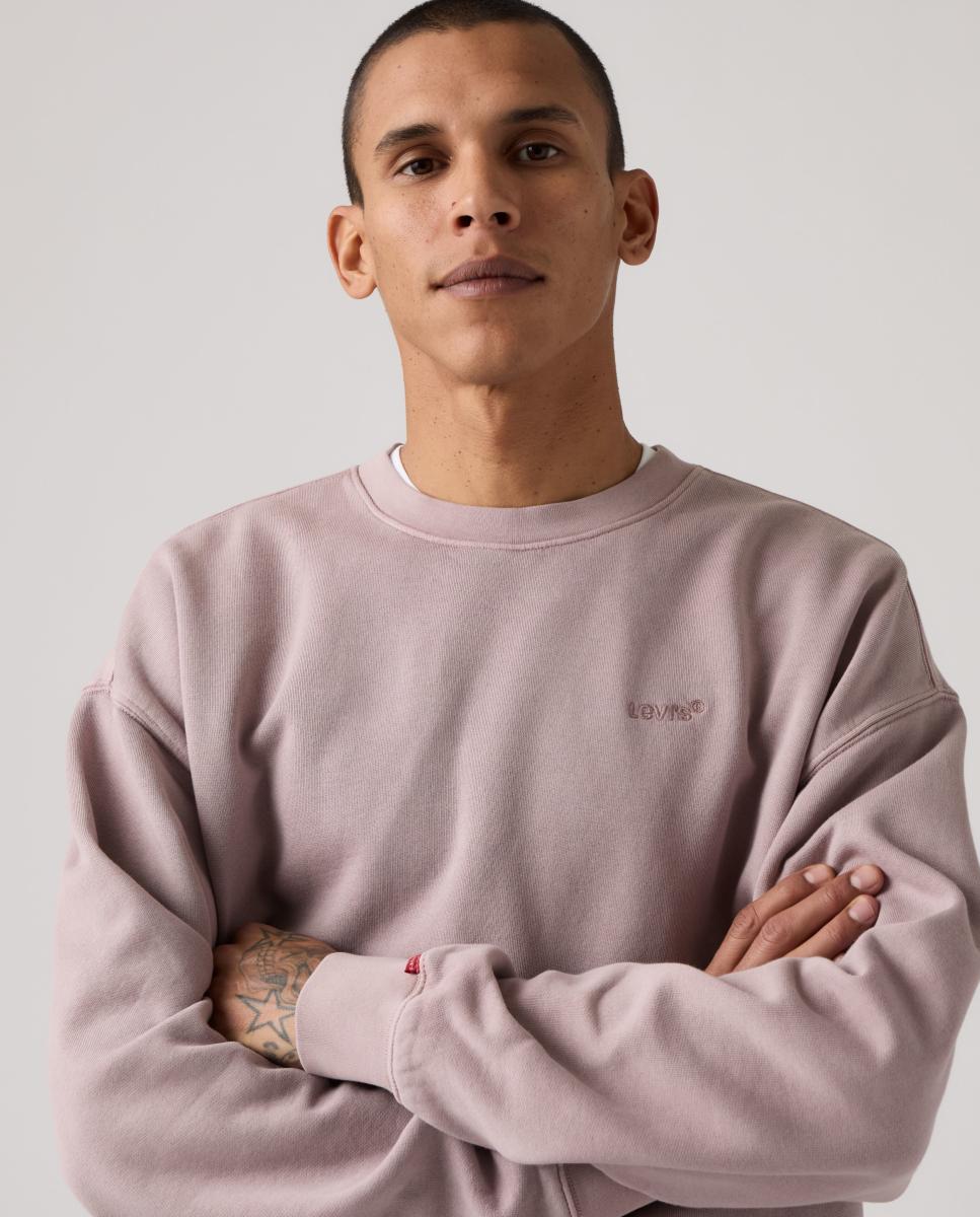 Sweatshirt com Decote Redondo e em Algodão Rosa-3