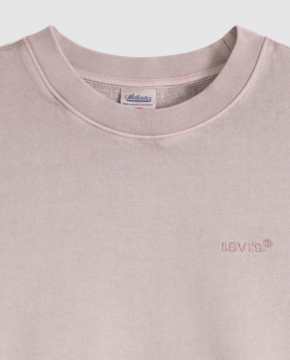 Sweatshirt com Decote Redondo e em Algodão Rosa-6