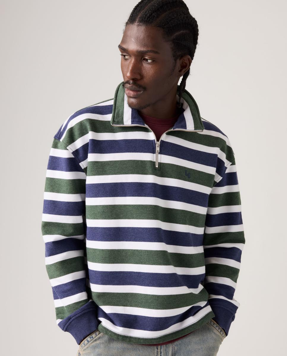 Sweatshirt com Colarinho de Polo Multicolor-3