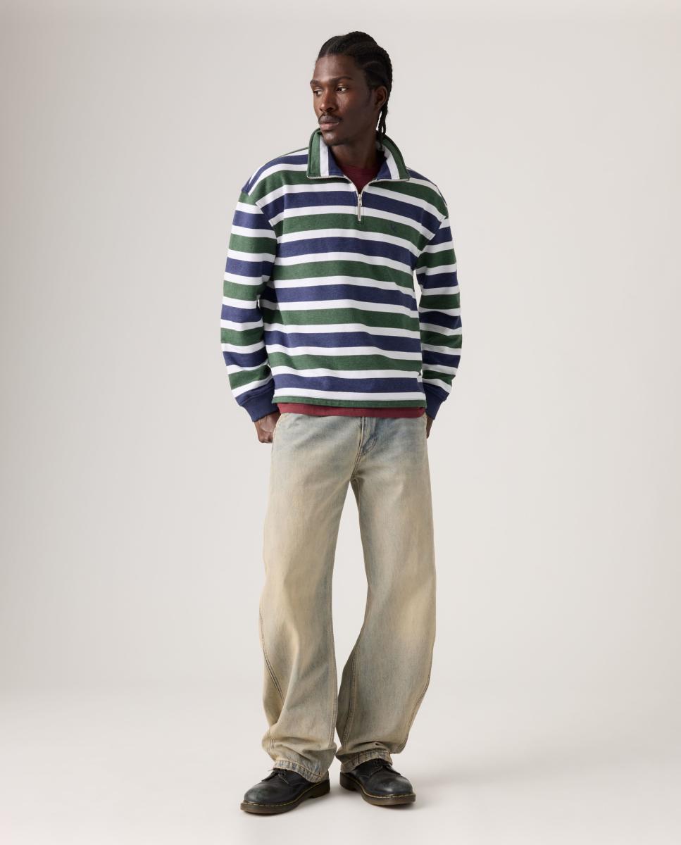 Sweatshirt com Colarinho de Polo Multicolor-6