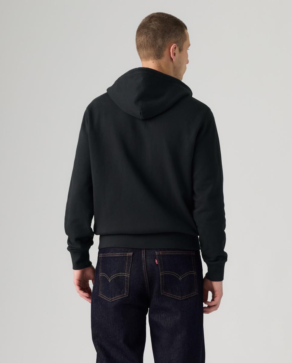 Sweatshirt com Capuz e Fecho de Correr Preto-2