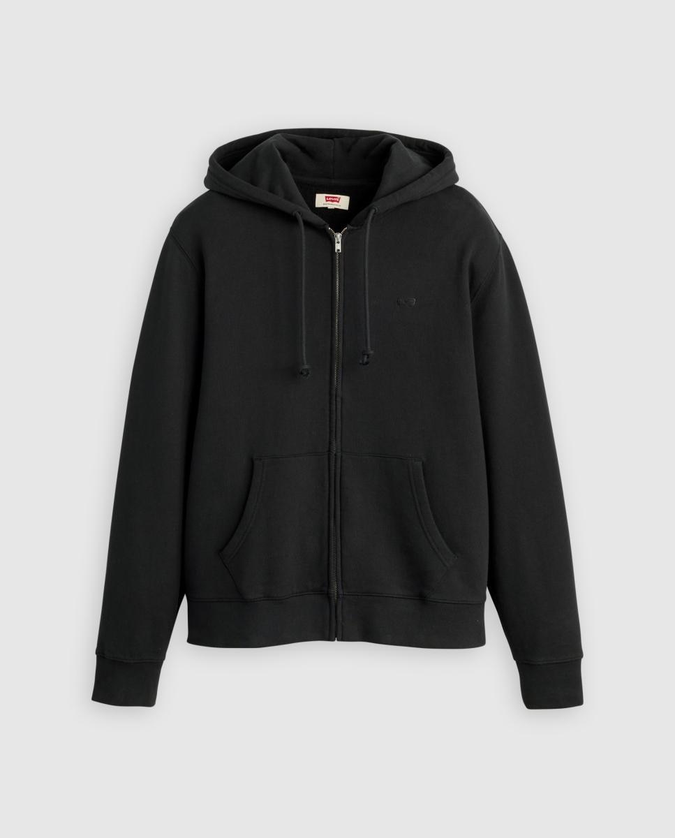 Sweatshirt com Capuz e Fecho de Correr Preto-5