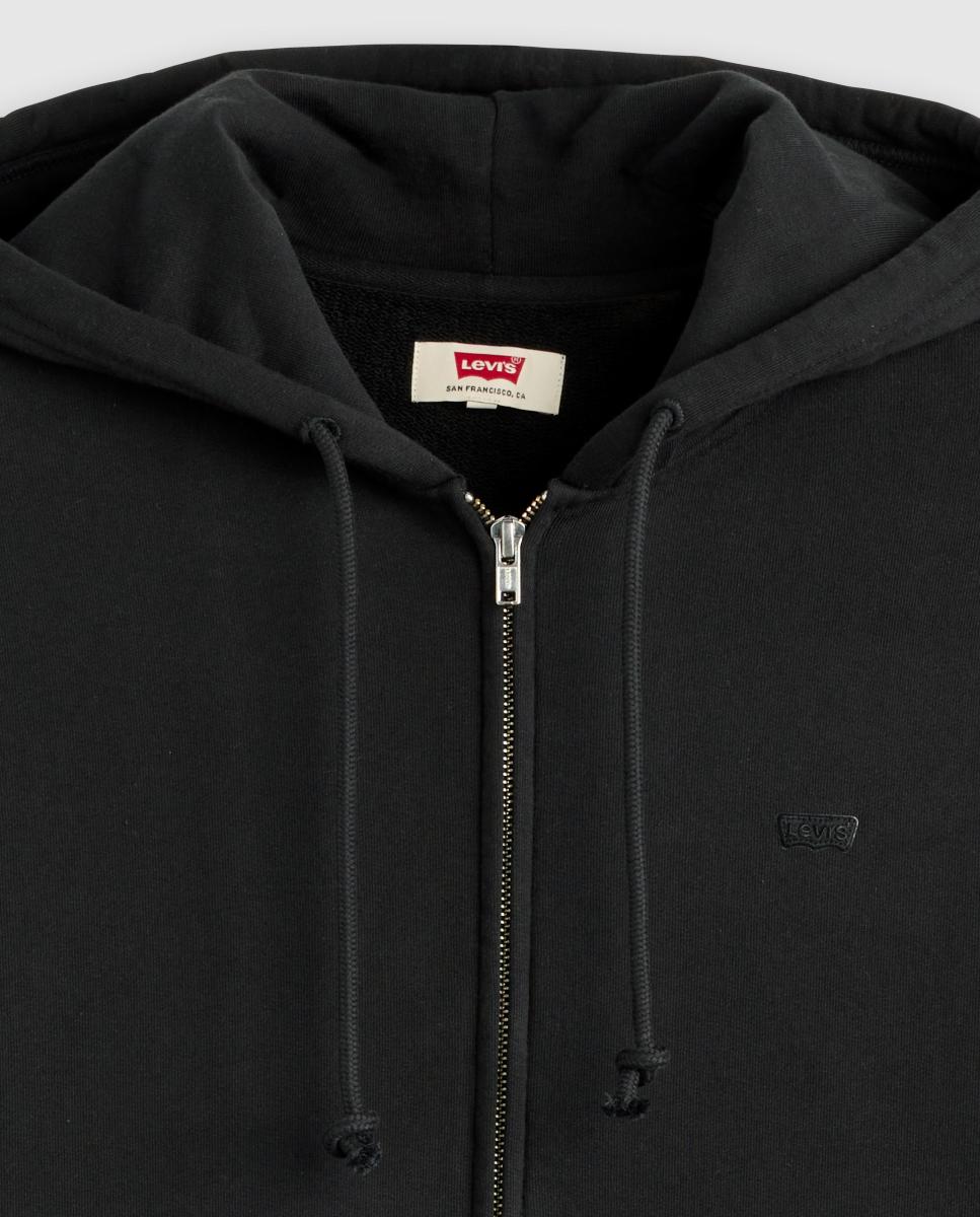 Sweatshirt com Capuz e Fecho de Correr Preto-6
