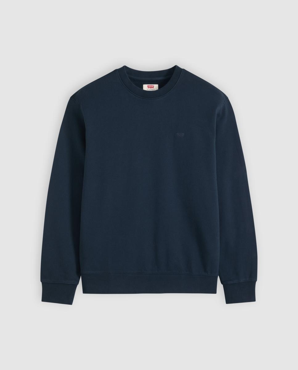 Sweatshirt com Decote Redondo e em Algodão Azul-marinho-5