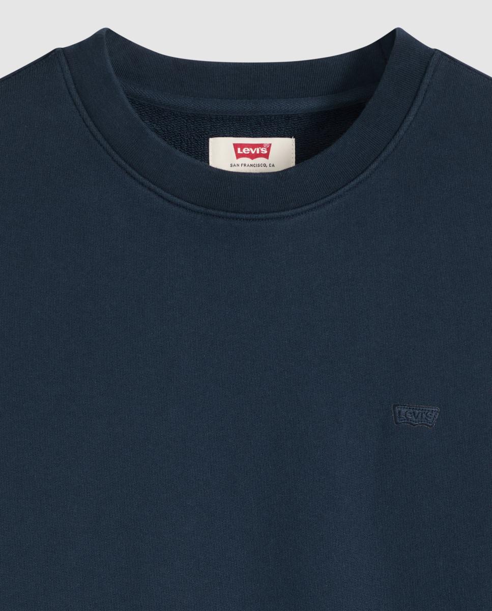 Sweatshirt com Decote Redondo e em Algodão Azul-marinho-6