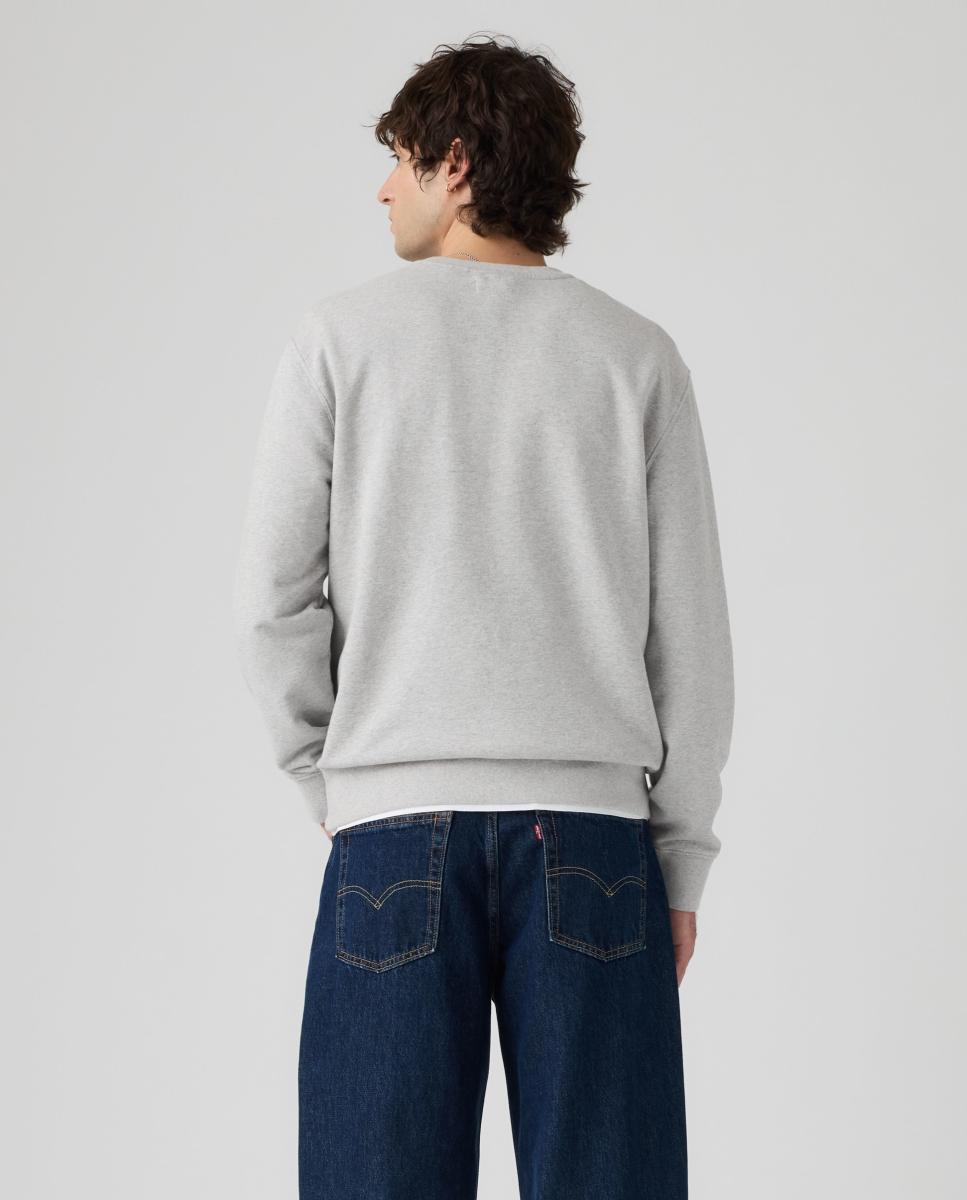 Sweatshirt com Decote Redondo e em Algodão Cinzento-claro-2