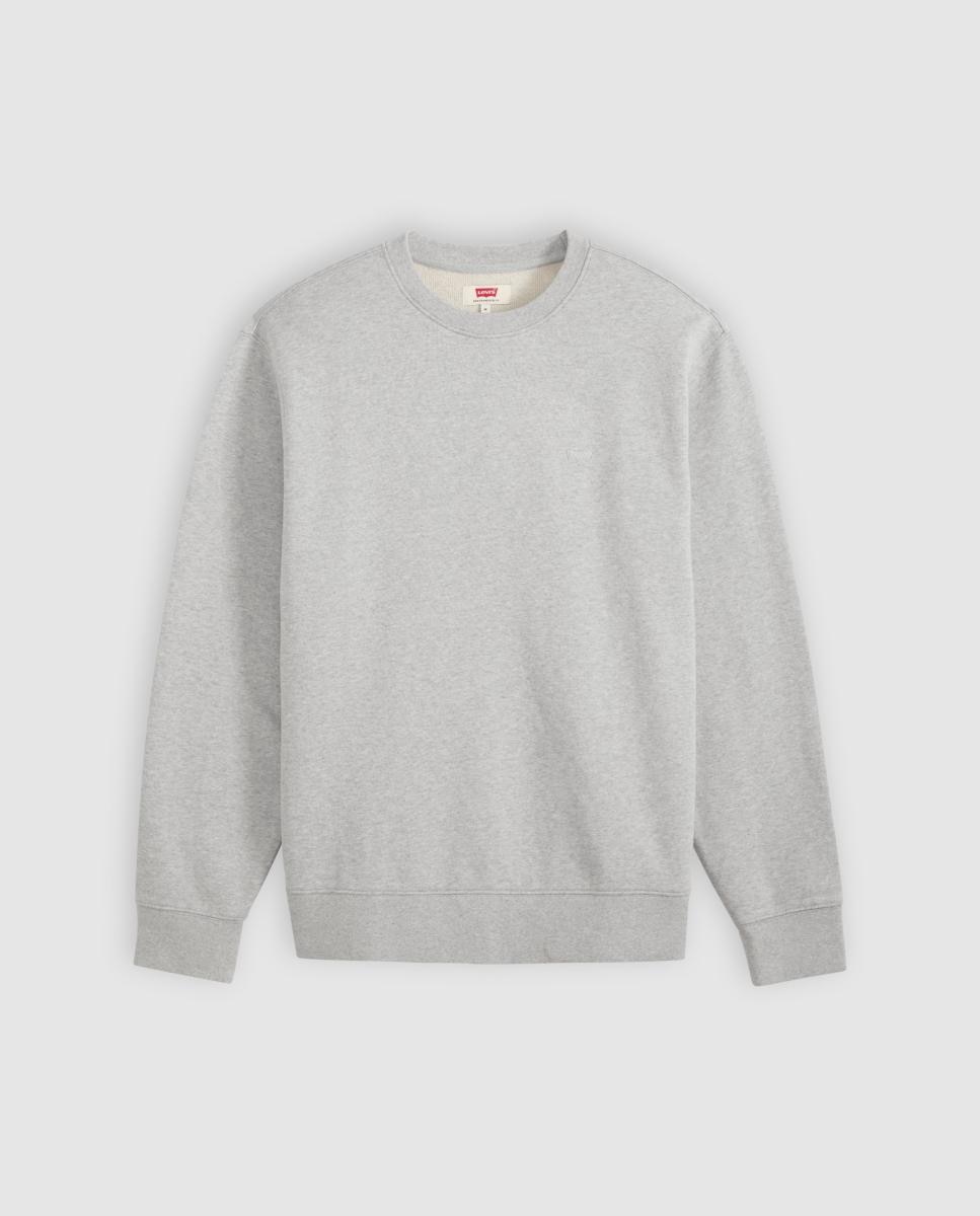 Sweatshirt com Decote Redondo e em Algodão Cinzento-claro-5