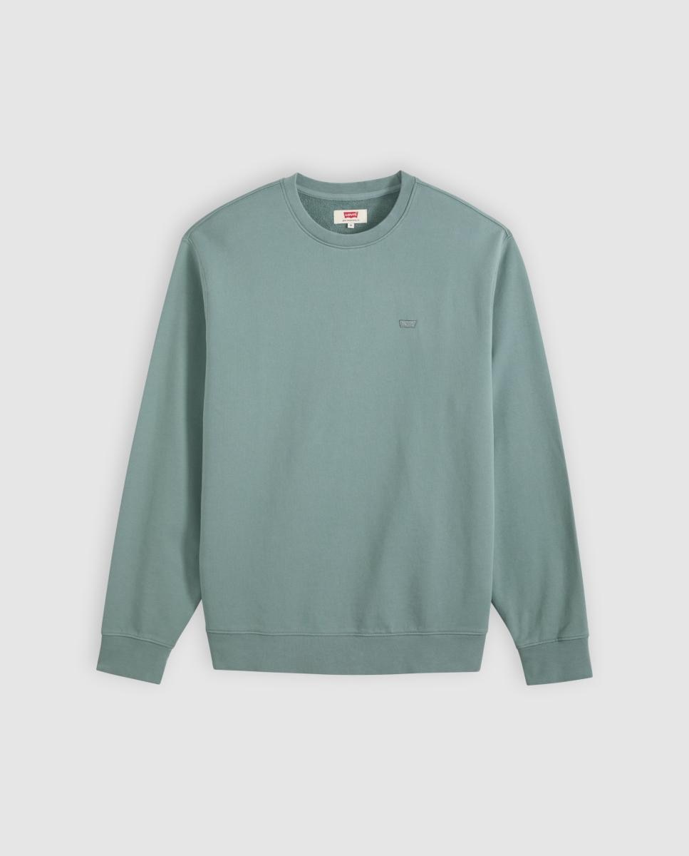 Sweatshirt com Decote Redondo e em Algodão Verde Água-5