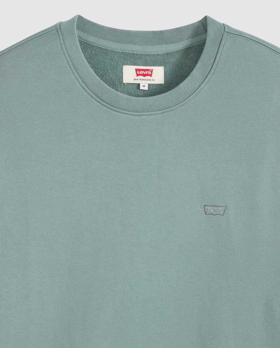 Sweatshirt com Decote Redondo e em Algodão Verde Água-6
