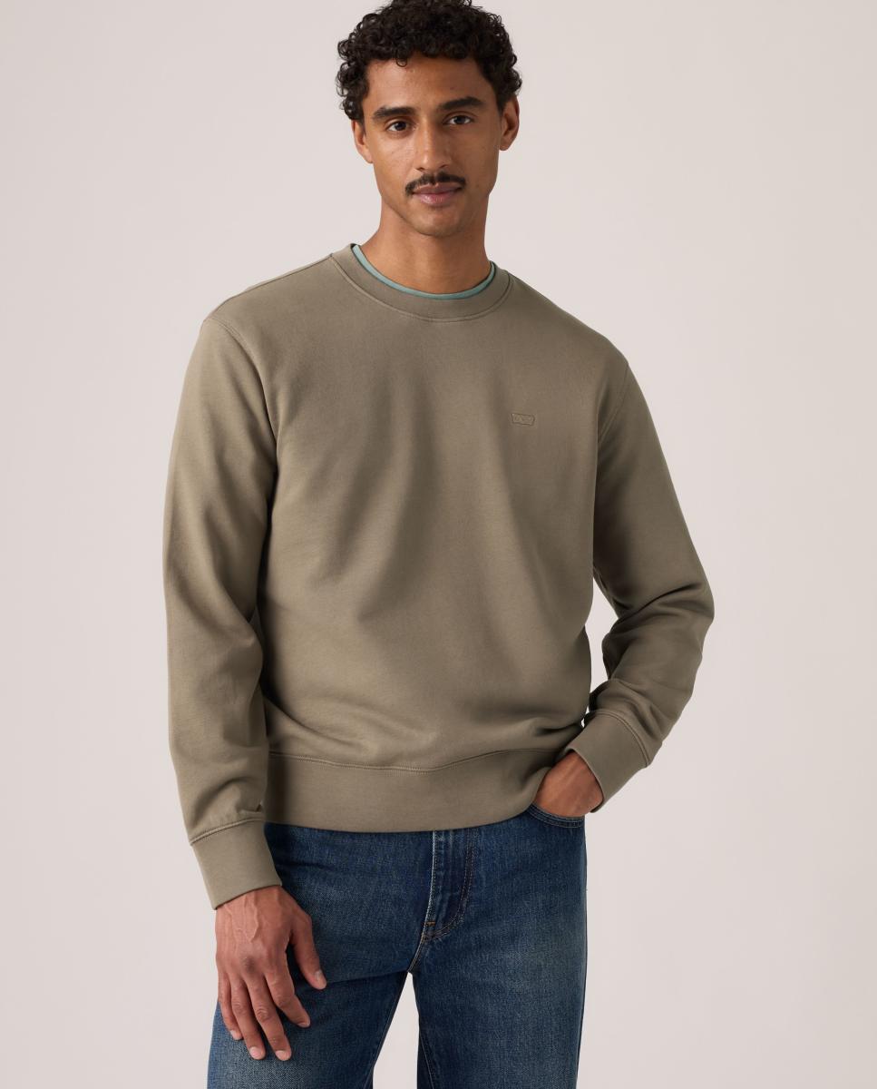 Sweatshirt com Decote Redondo e em Algodão Castanho-claro-4
