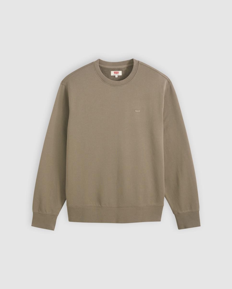 Sweatshirt com Decote Redondo e em Algodão Castanho-claro-5