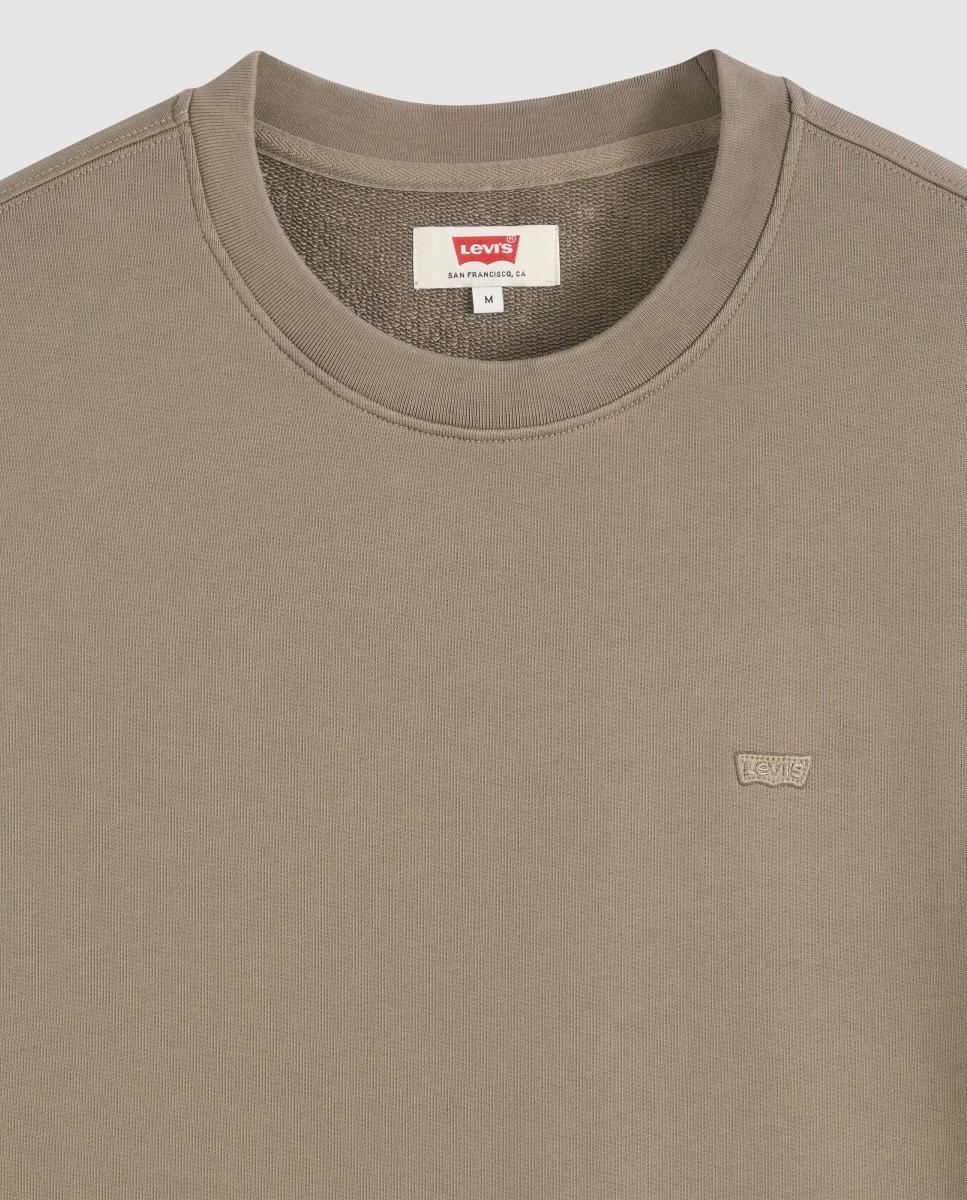 Sweatshirt com Decote Redondo e em Algodão Castanho-claro-6