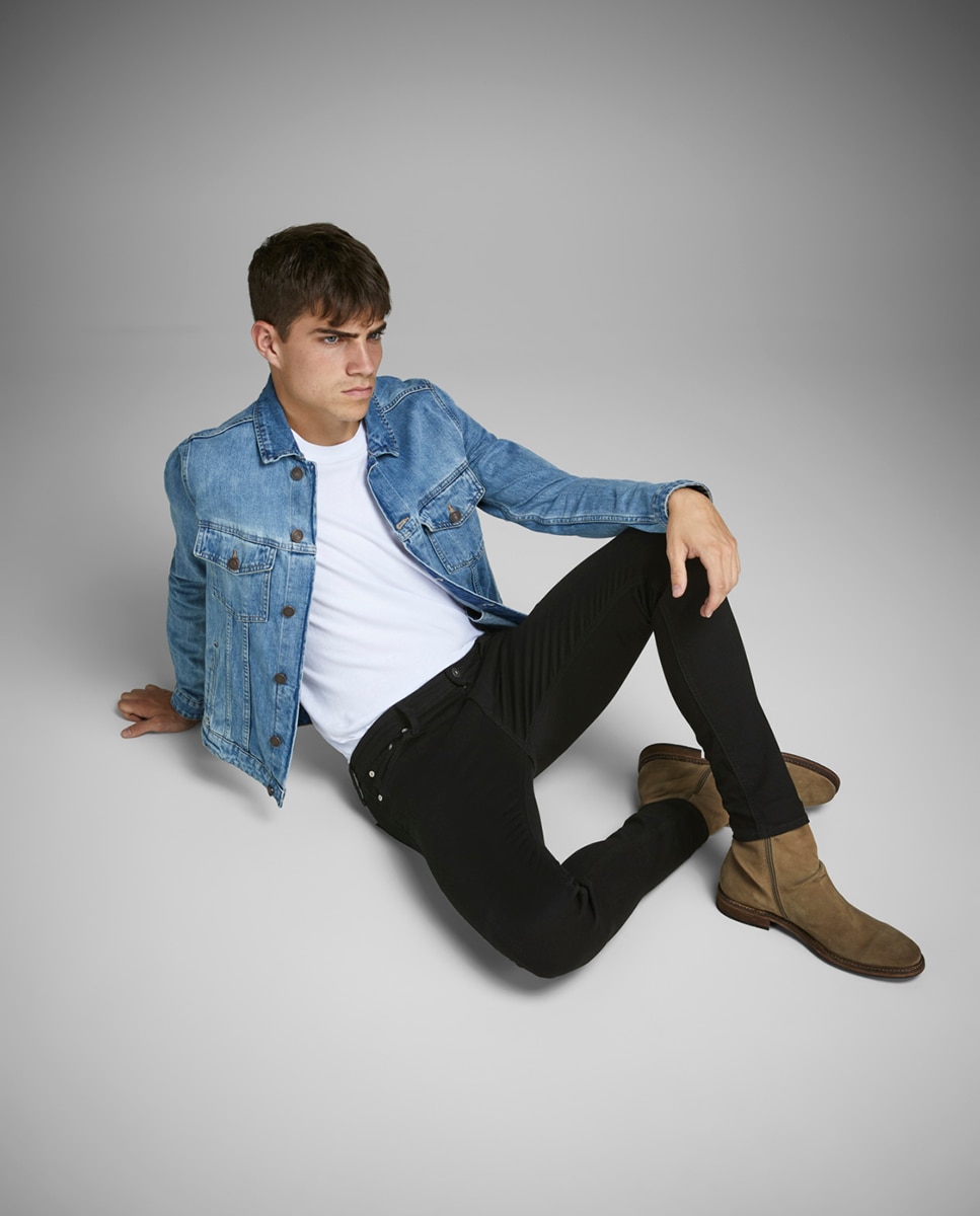 Jeans Liam skinny pretas sustentáveis Preto-1