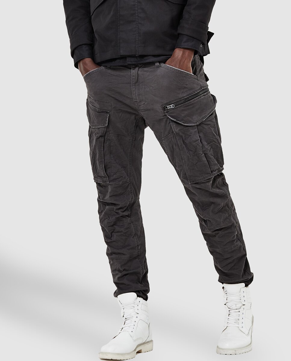 Calças sportswear de homem G-Star Raw Rovic Zip 3D tapered cinzentas Cinzento-1