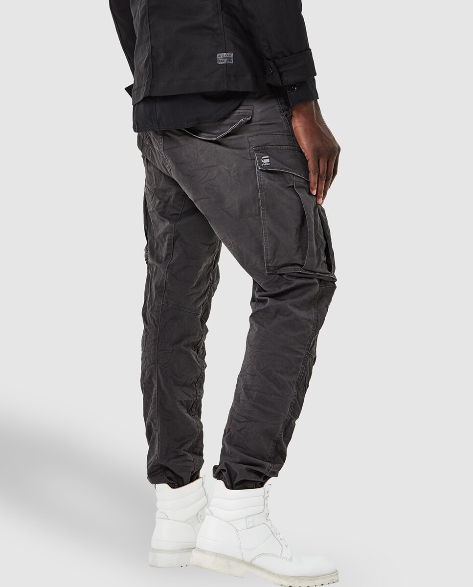 Calças sportswear de homem G-Star Raw Rovic Zip 3D tapered cinzentas Cinzento-2