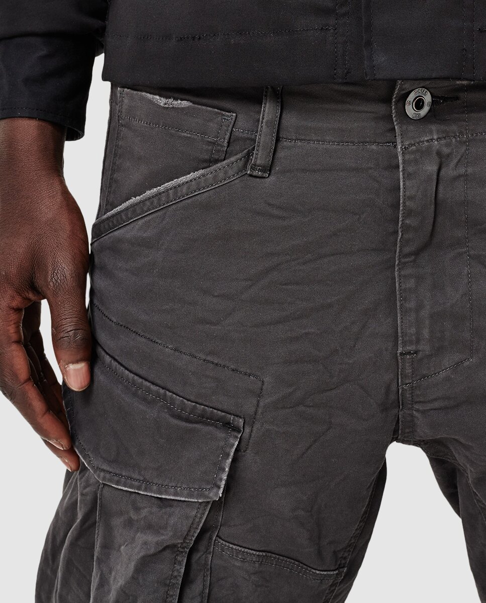 Calças sportswear de homem G-Star Raw Rovic Zip 3D tapered cinzentas Cinzento-3