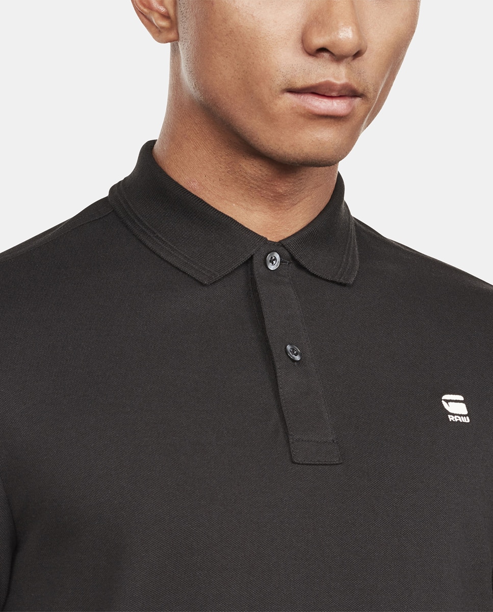 Polo Slim de Manga Curta - Preto Preto-4