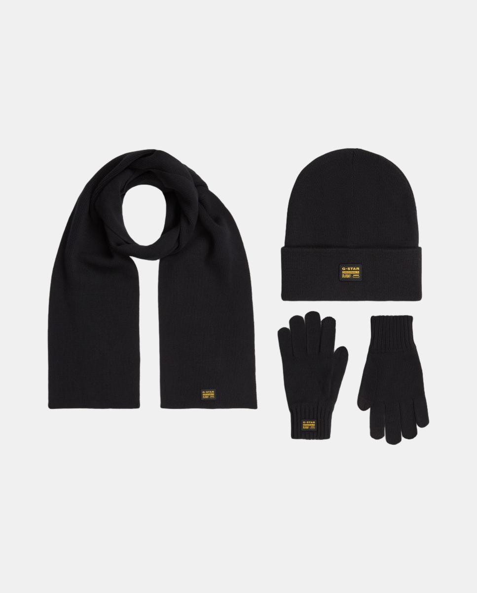 Imagen 4 de Paquete de accesorios de hombre con bufanda, gorro y guantes - G-Star - Negro Negro