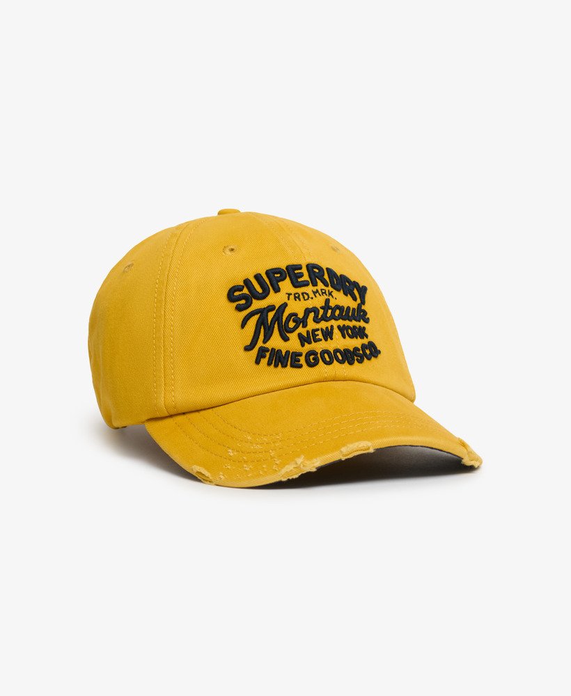 Boné Vintage Aplique de Baseball Amarelo-1