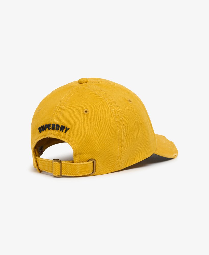 Boné Vintage Aplique de Baseball Amarelo-3