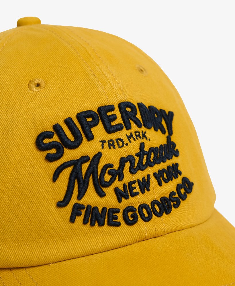 Boné Vintage Aplique de Baseball Amarelo-4