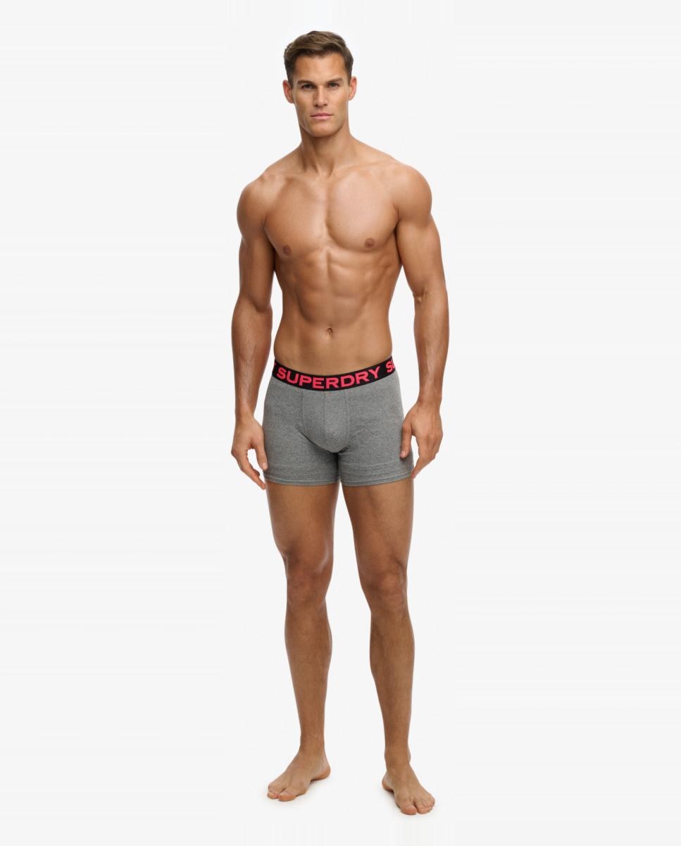 Pack triple de boxers de hombre - Superdry - Gris Gris-1