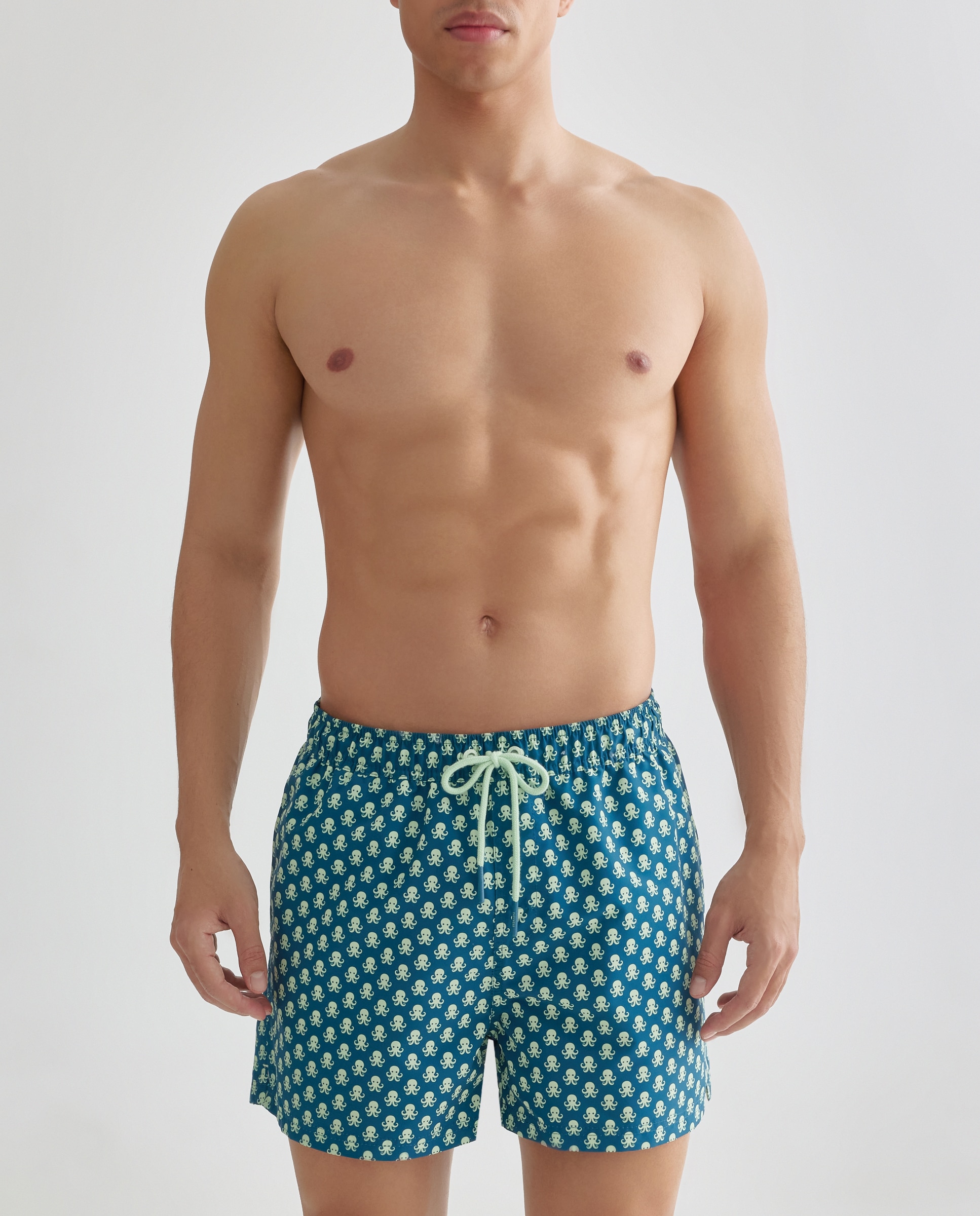 Bañador estampado de hombre - Easy Wear - Azul marino Verde-1