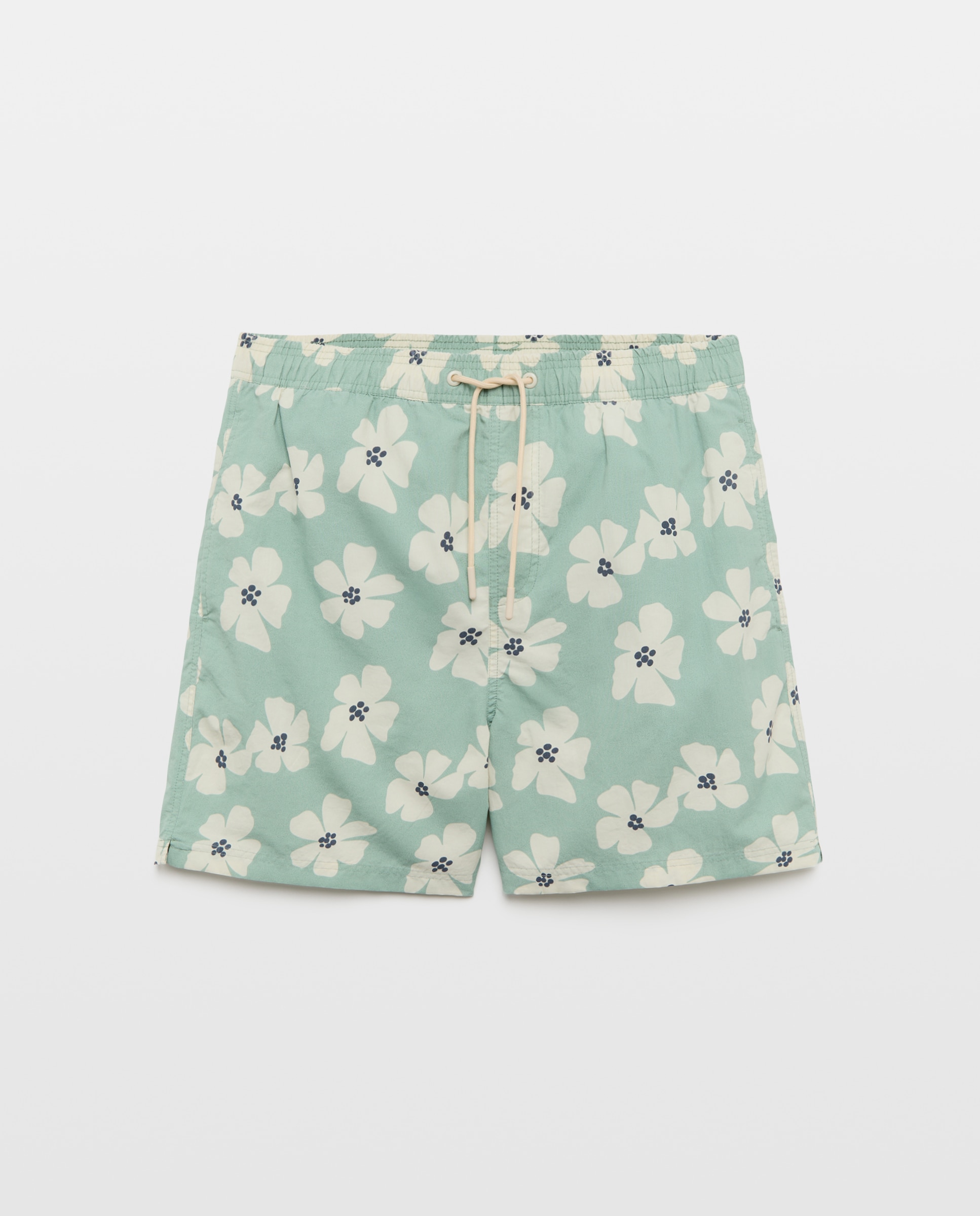 Calções de Banho com Estampado 582 Verde Água-4