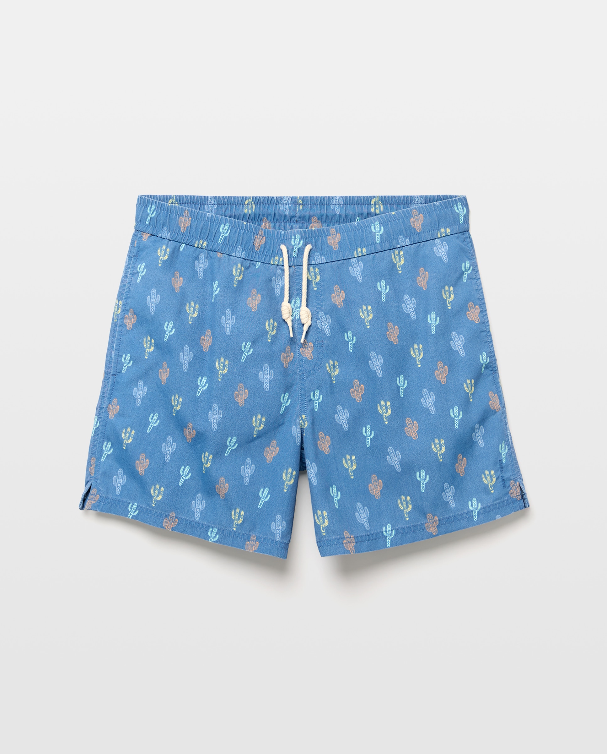 Calções de banho com estampado Azul-marinho-3