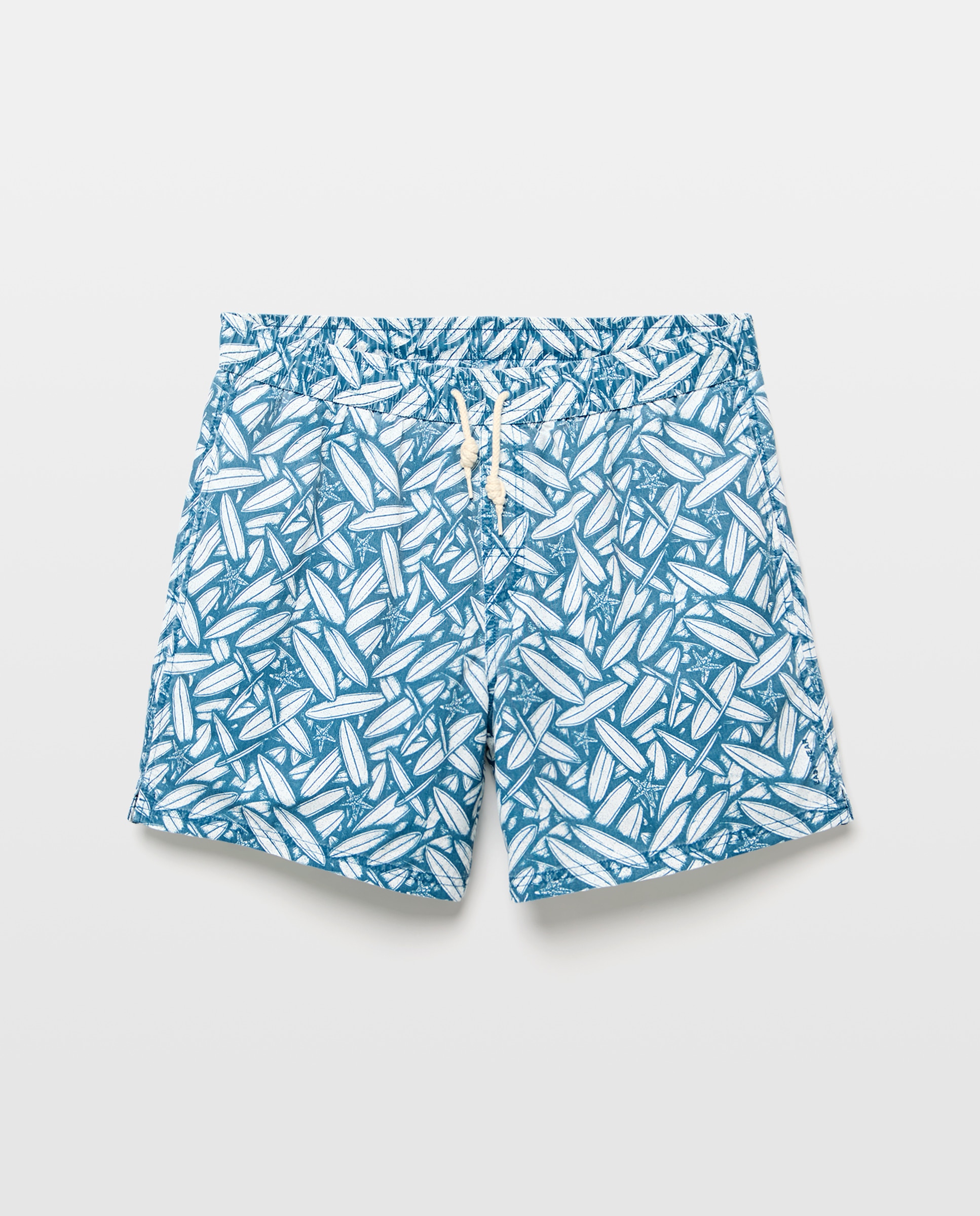 Calções de banho com estampado Azul-marinho-3