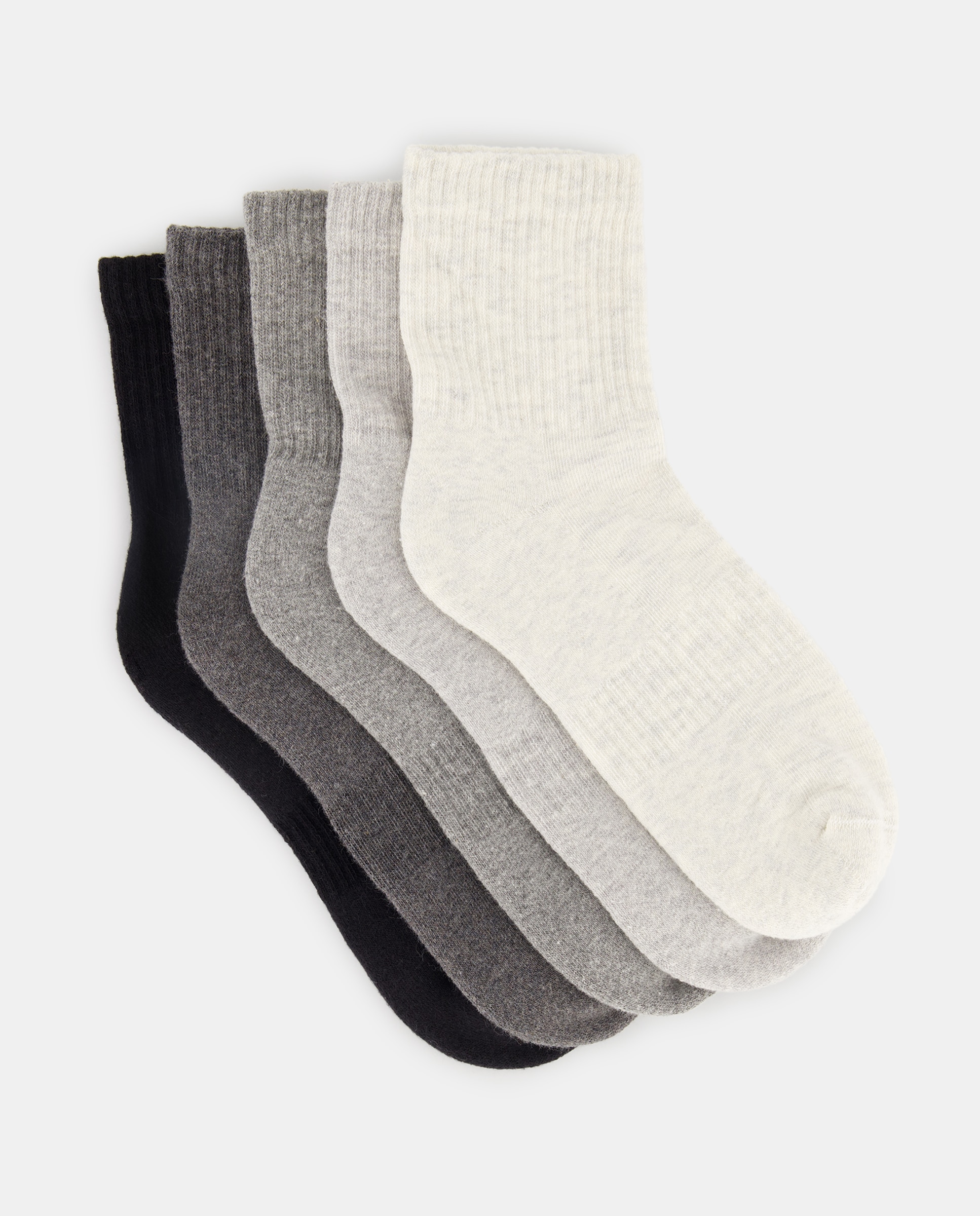 Pack 5 calcetines cortos de adulto Gris-1